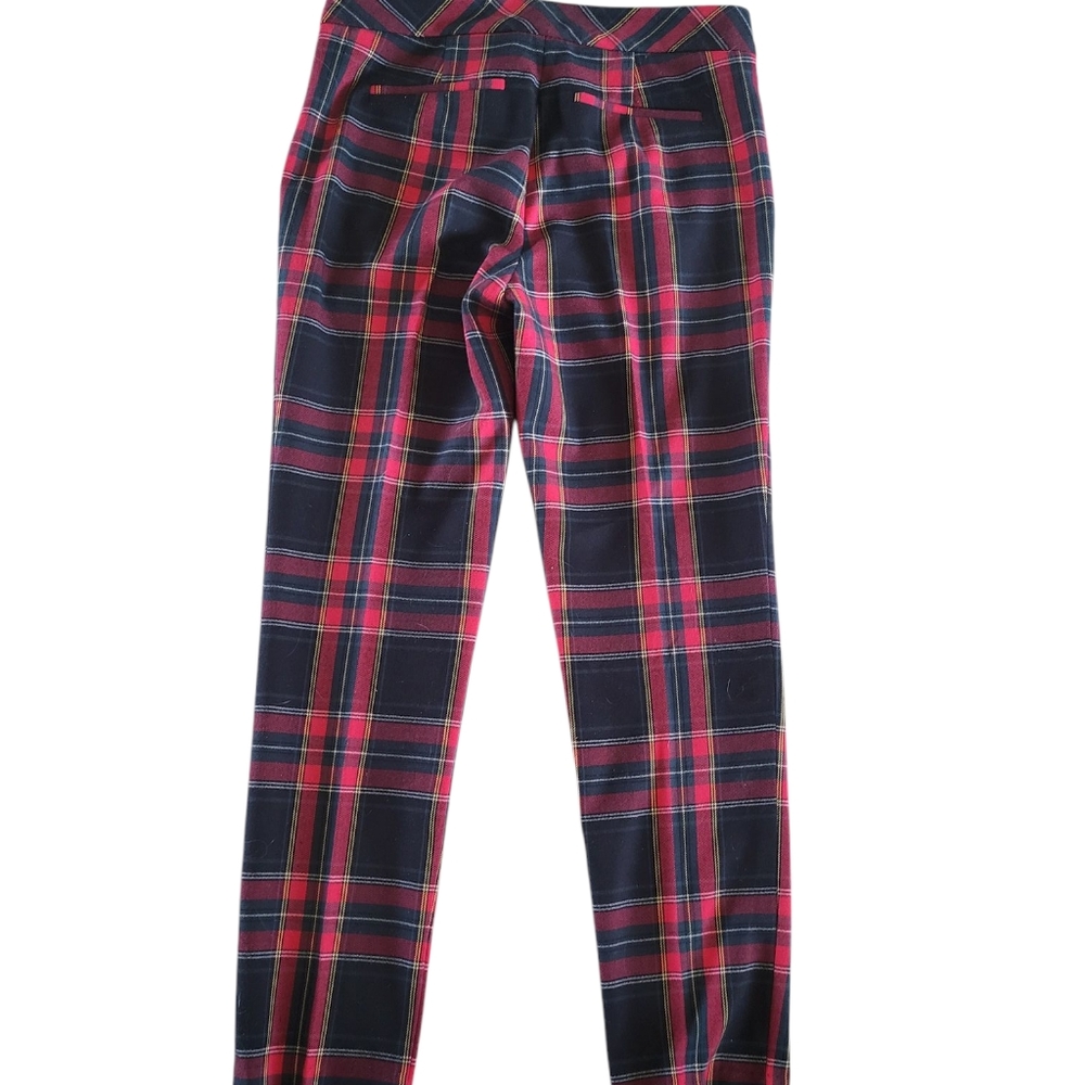 210. Trina Turk Red and Black Dress Pants with Plaid Pattern - Size 2 - Picture 6 of 9